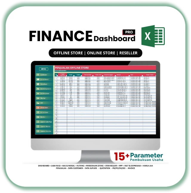 Preview modul tambahan Finance Dashboard Pro